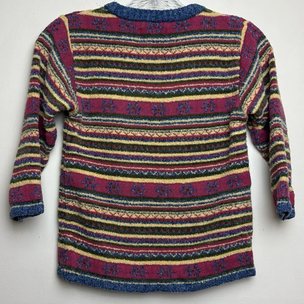VTG Gymboree Rainbow Tag Striped Fair Isle Sweater Multicolor 90s L 4-5 Years